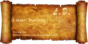Lauer Dorina névjegykártya
